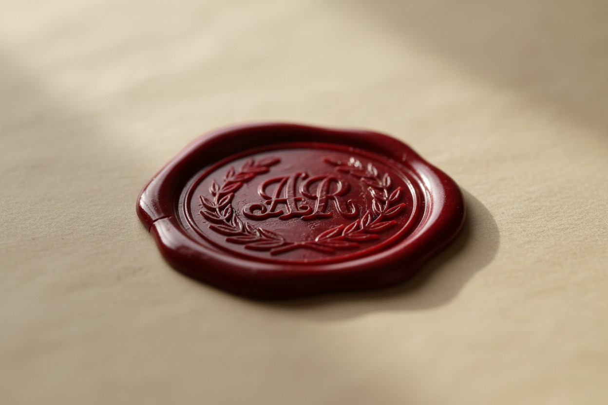 une photo d'un sceau en cire